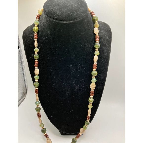 Long Multicolored Stone Necklace! - Picture 3 of 7